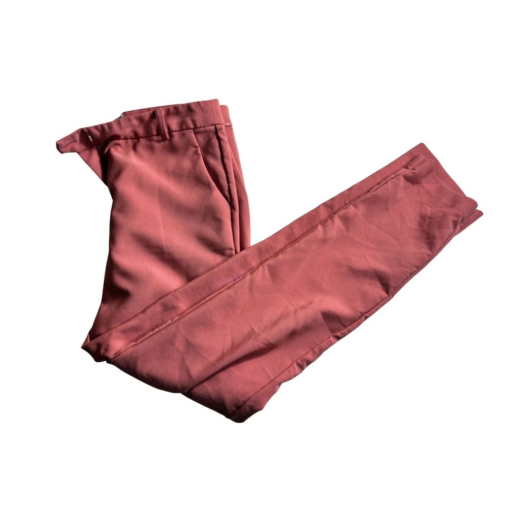 HAVE Trouser Pants Womens M Pink Slash Pockets Flat Front Slim Fit Skinny Leg